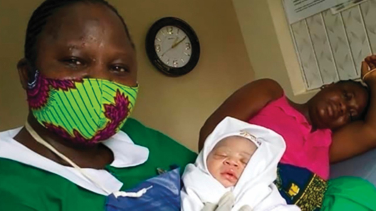 Sister Esther Ayaapoa Alaam delivered a baby at Notre Dame Clinic in Nsawam, Ghana