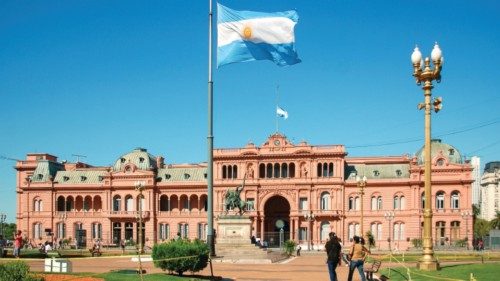 Buenos Aires, Argentine - March, 2019: Main facade of Casa Rosada or the government house of the ...
