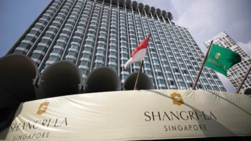 epa10668240 A view of the Shangri-la hotel, the venue of the 20th International Institute for ...