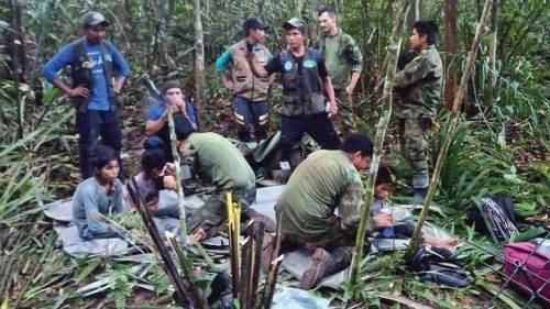 epa10682581 A handout photo made available by the Military Forces of Colombia shows soldiers and ...