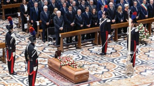 Un momento dei funerali di Stato dell'ex presidente del Consiglio e leader di Forza Italia, Silvio ...