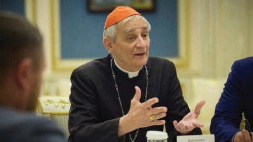 FILE PHOTO: Italian Cardinal and Papal Special Envoy Matteo Zuppi attends a meeting with Ukraine's ...