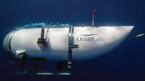 FILE PHOTO: The Titan submersible, operated by OceanGate Expeditions to explore the wreckage of the ...