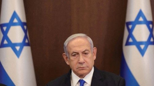 FILE PHOTO: Israeli Prime Minister Benjamin Netanyahu attends the weekly cabinet meeting at the ...
