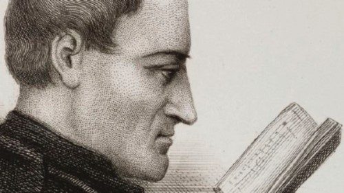 Portrait of Antonio Rosmini (1797-1855), Italian philosopher and theologian, engraving by Geoffroy ...