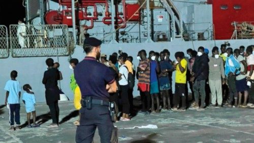 On the night of July 17, 700 migrants waiting to be boarded on a Navy ship to be taken to Messina ...