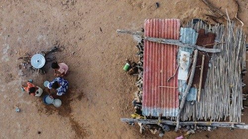 Aerial view of the house of indigenous Wayuu Beatriz Epieyu in the rural area of Manaure, in the ... Aerial view of the house of indigenous Wayuu Beatriz Epieyu in the rural area of Manaure, in the ...