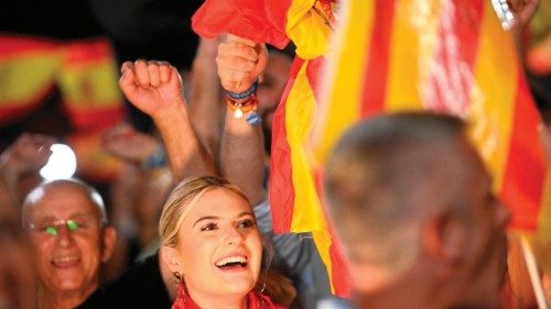 Supporters of Spanish Prime Minister and Socialist Party (PSOE) candidate for re-election Pedro ...