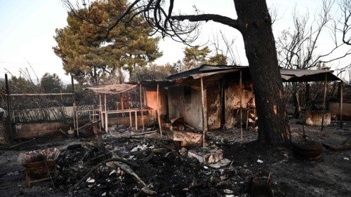 TOPSHOT - The reains of a burnt out house following wildfire near the industrial zone of the central ...