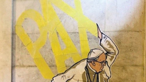  Nel murale di Maupal a Lisbona  il Papa che porta la pace nel mondo  QUO-179