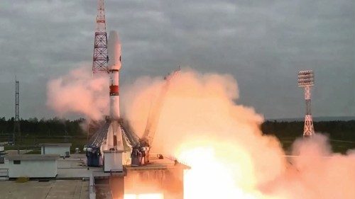 (FILES) In this grab from a handout footage taken and released by the Russian Space Agency Roscosmos ...