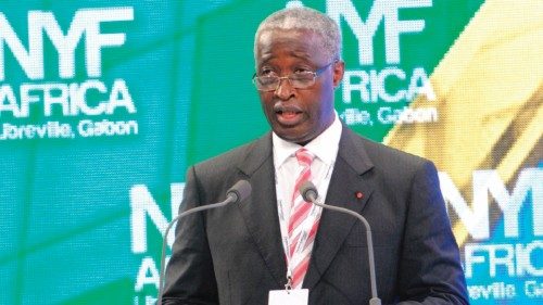 (FILES) Gabon's Prime Minister Raymond Ndong Sima speaks during the opening session of the New York ...