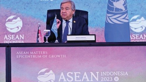 United Nations Secretary General Antonio Guterres speaks during a press conference during the 43rd ...