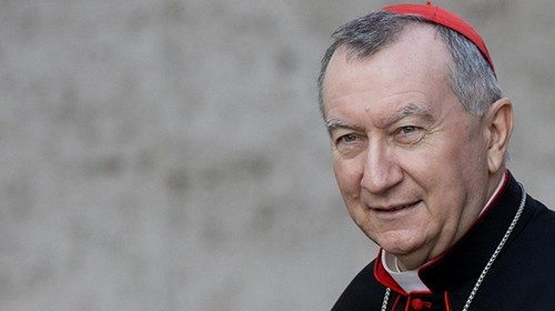 Vatican Secretary of State, Cardinal Pietro Parolin, arrives to Nervi Hall to attend the ...
