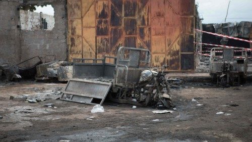 The burned out remains of a contraband fuel depot is pictured near the Benin-Nigeria border in ... The burned out remains of a contraband fuel depot is pictured near the Benin-Nigeria border in ...