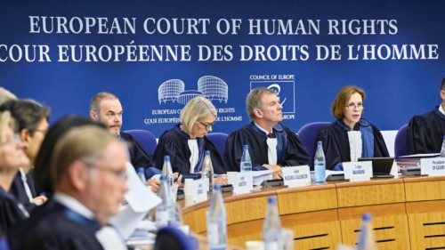 epa10885895 A handout photo made available by the European Court of Human Rights (ECHR) shows ...
