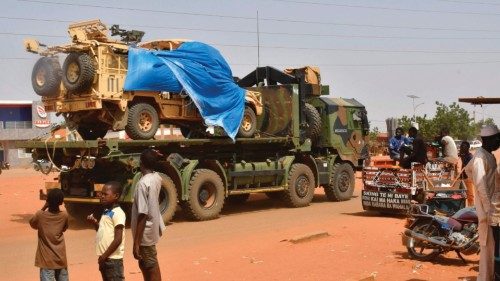 (FILES) A military truck of the Nigerien security forces, part of an escort to a French Army ...