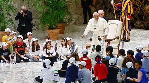 Pope Francis meets children from all over the world during an event titled 'Let's learn from boys ...