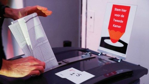 A person casts a vote during the Dutch parliamentary elections in Amsterdam, Netherlands, November ... A person casts a vote during the Dutch parliamentary elections in Amsterdam, Netherlands, November ...