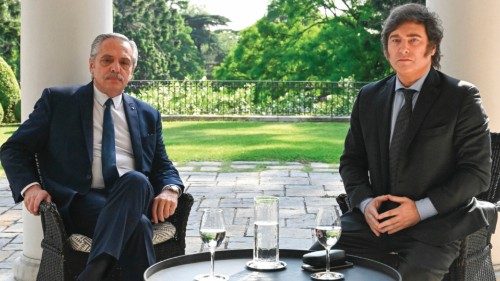 TOPSHOT - This handout picture released by the Argentinian Presidency shows Argentina's President ... TOPSHOT - This handout picture released by the Argentinian Presidency shows Argentina's President ...