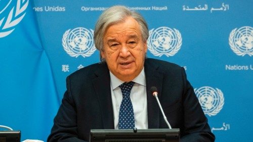 UN Secretary-General Antonio Guterres delivers remarks during a security council open debate on the ... UN Secretary-General Antonio Guterres delivers remarks during a security council open debate on the ...