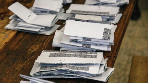 This photograph taken on November 16, 2023 shows ballot papers laid down during the counting process ... This photograph taken on November 16, 2023 shows ballot papers laid down during the counting process ...