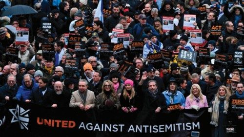 Protesters holding placards take part in a demonstration in central London, on November 26, 2023, to ... Protesters holding placards take part in a demonstration in central London, on November 26, 2023, to ...