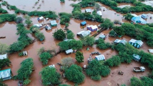 TOPSHOT - This aerial view shows a general view of a flooded area in Dolow following devastating ... TOPSHOT - This aerial view shows a general view of a flooded area in Dolow following devastating ...