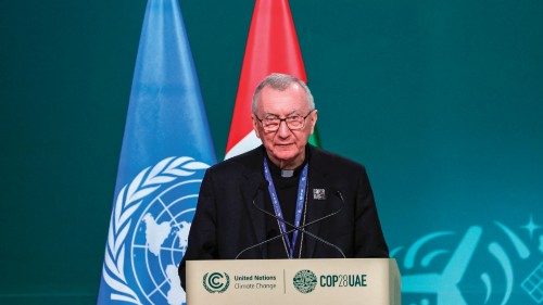 Vatican's Secretary of State Cardinal Pietro Parolin speaks during the High-Level Segment for Heads ... Vatican's Secretary of State Cardinal Pietro Parolin speaks during the High-Level Segment for Heads ...
