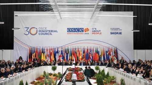 General view taken during a working session of the 30th OSCE Ministerial Meeting in Skopje, Republic ... General view taken during a working session of the 30th OSCE Ministerial Meeting in Skopje, Republic ...