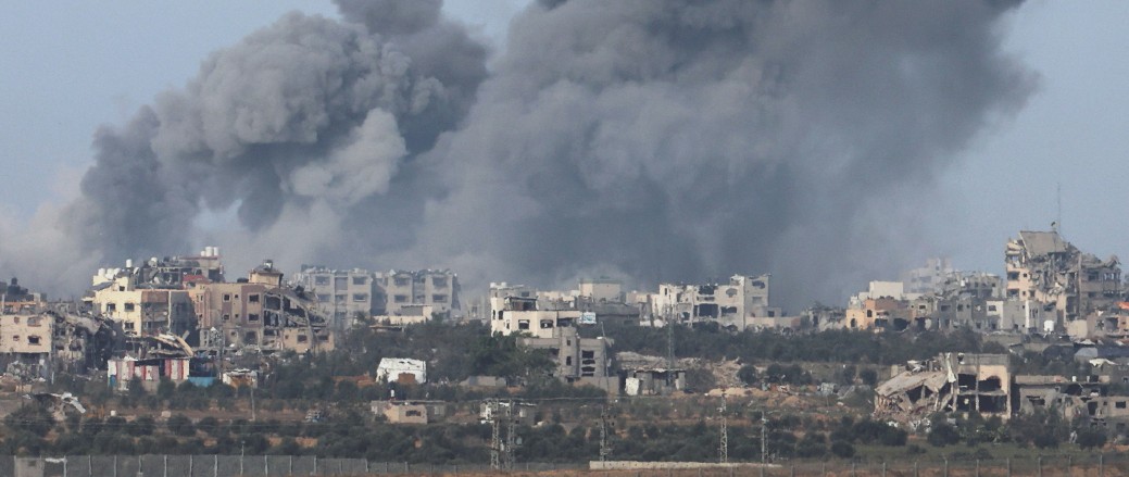 Smoke rises over Gaza, amid the ongoing conflict between Israel and the Palestinian Islamist group ...