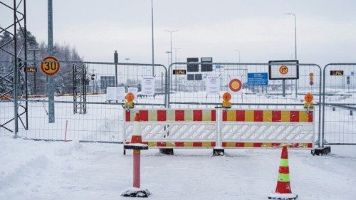 (FILES) The closed Vaalimaa border station between Finland and Russia is pictured on December 7, ...