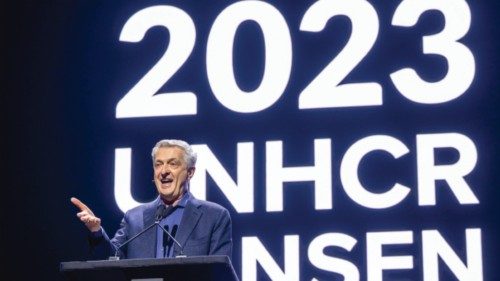 epa11027631 Filippo Grandi, UN High Commissioner for Refugees (UNHCR) speaks during the Nansen Award ...