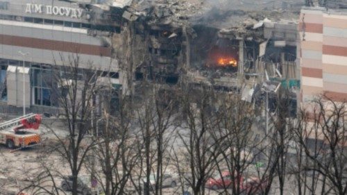epa11047813 A general view of damage at the site of an overnight rocket attack on a shopping mall in ... epa11047813 A general view of damage at the site of an overnight rocket attack on a shopping mall in ...