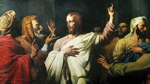Cristo discute com os fariseus - Catedral de Tours (França) - Foto: Sérgio Hollmann