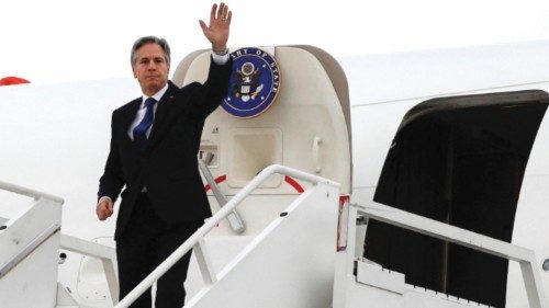 U.S. Secretary of State Antony Blinken waves from the plane as he departs at Felipe Angeles ... U.S. Secretary of State Antony Blinken waves from the plane as he departs at Felipe Angeles ...