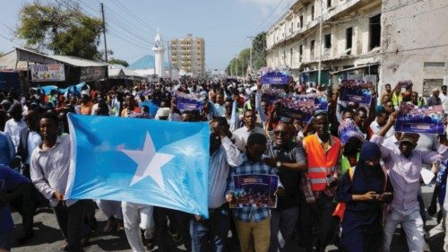 Somali people march against the Ethiopia-Somaliland port deal at the Yarisow stadium in Mogadishu, ... Somali people march against the Ethiopia-Somaliland port deal at the Yarisow stadium in Mogadishu, ...
