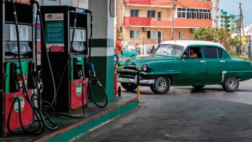 A driver arrives at a petrol station in Havana, on January 9, 2024, a day after the Cuban Government ...