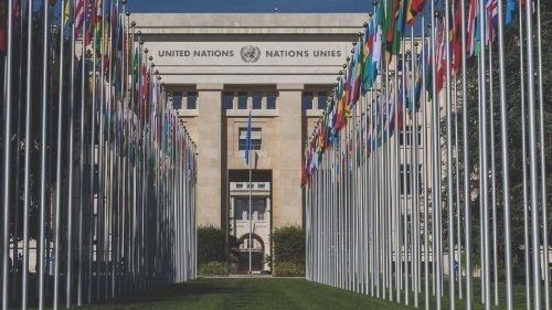 FILE PHOTO: The flag alley at the United Nations European headquarters is seen during the Human ... FILE PHOTO: The flag alley at the United Nations European headquarters is seen during the Human ...