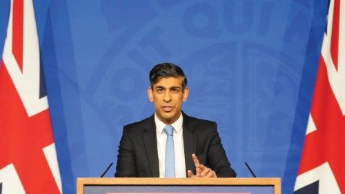 Rishi Sunak speaks during a press conference in Downing Street, London, after he saw the Safety of ...