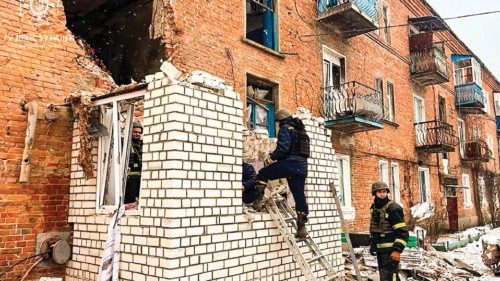 This handout photograph taken and released by Ukrainian Emergency Service on January 18, 2024 shows ... This handout photograph taken and released by Ukrainian Emergency Service on January 18, 2024 shows ...