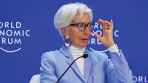 FILE PHOTO: European Central Bank (ECB) President Christine Lagarde attends the 54th annual meeting ...