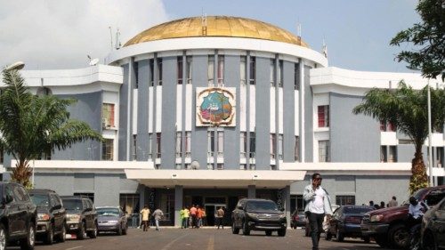 epa11080519 A view of the National Legislature during the speaker's election in Monrovia, Liberia, ...