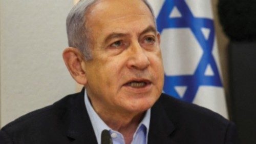 FILE PHOTO: Israeli Prime Minister Benjamin Netanyahu speaks during the weekly cabinet meeting at ...