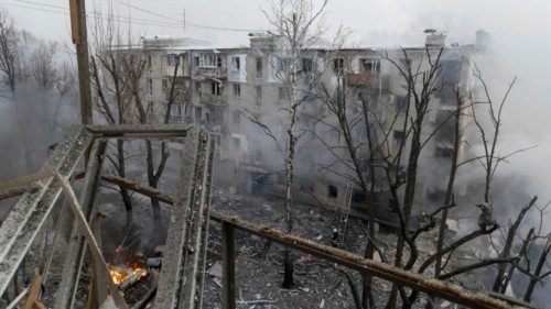 epaselect epa11097835 A general view on the site of a rocket attack on a residential building in ... epaselect epa11097835 A general view on the site of a rocket attack on a residential building in ...