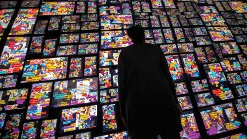 A woman visits the 'Museum of Me' exhibition, in which the posts of the visitor's Instagram account ... A woman visits the 'Museum of Me' exhibition, in which the posts of the visitor's Instagram account ...