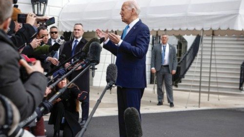 U.S. President Joe Biden speaks to the media before he departs the White House for Florida, in ... U.S. President Joe Biden speaks to the media before he departs the White House for Florida, in ...