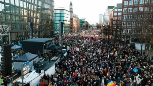 Protesters take part in a demonstration against racism and far-right politics on January 28, 2024 in ... Protesters take part in a demonstration against racism and far-right politics on January 28, 2024 in ...