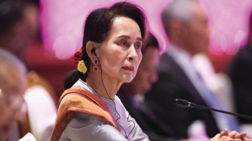FILE PHOTO: Myanmar's State Counsellor Aung San Suu Kyi attends the ASEAN-China Summit with Chinese ...