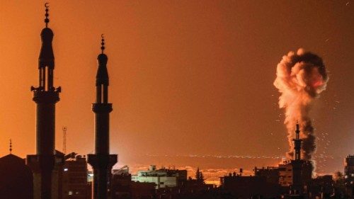 TOPSHOT - Smoke billows during Israeli bombardment in Rafah on the southern Gaza Strip on February ...